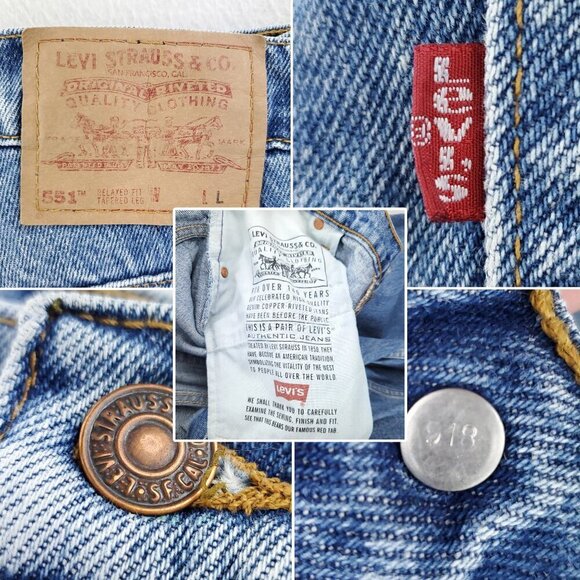 Levi's 551 Jeans Vintage 90s USA High Waist Relaxed Tapered Women 14 Long 33x32 - Picture 5 of 13